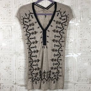 Lucky‎ Brand | Beaded and Embroidered Top